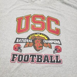 Vintage USC Trojans‎ Shirt Mens Gray Football Short Sleeve